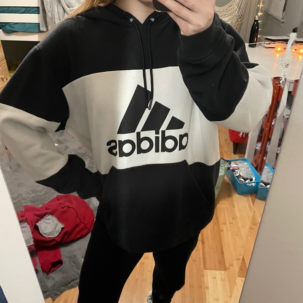 adidas black and white sweatshirt